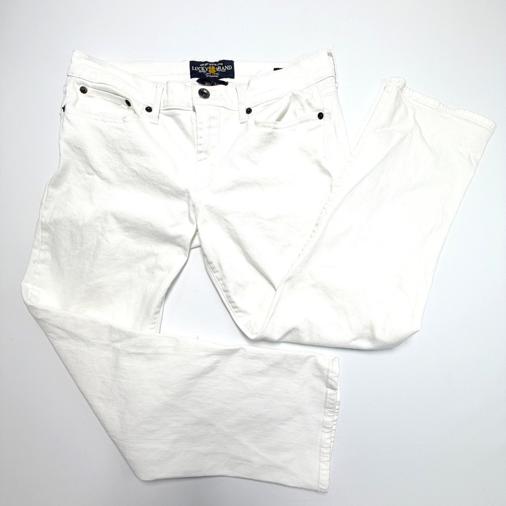 Lucky Brand Sweet N Crop Jeans Womens 10 30 White Cropped Straight Leg